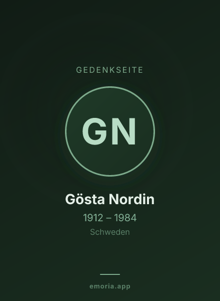 Gedenkportrait von Gösta Nordin