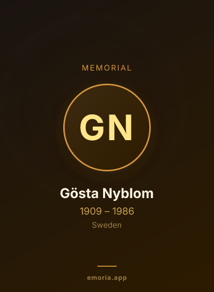 Memorial portrait of Gösta Nyblom