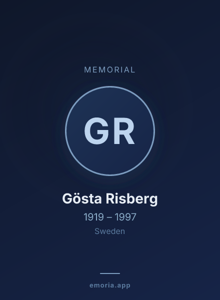 Memorial portrait of Gösta Risberg