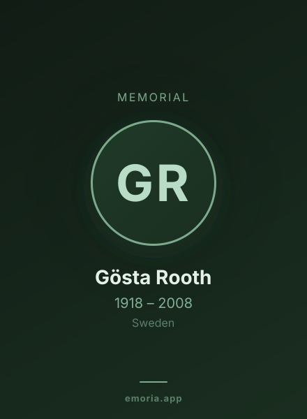 Memorial portrait of Gösta Rooth