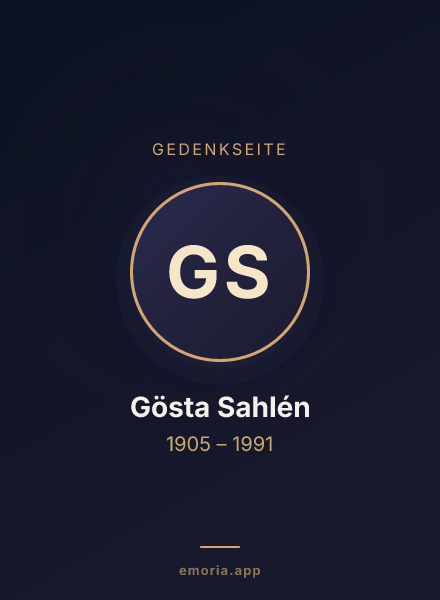 Gedenkportrait von Gösta Sahlén