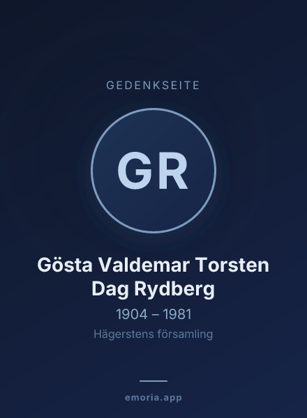 Gedenkportrait von Gösta Valdemar Torsten Dag Rydberg
