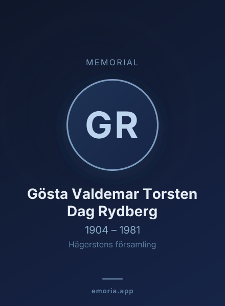 Memorial portrait of Gösta Valdemar Torsten Dag Rydberg