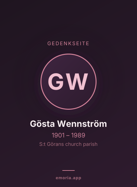 Gedenkportrait von Gösta Wennström