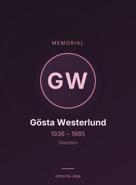Memorial portrait of Gösta Westerlund