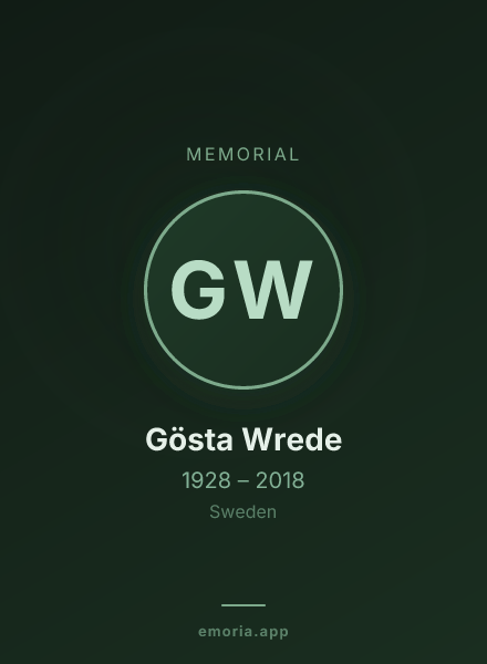 Memorial portrait of Gösta Wrede