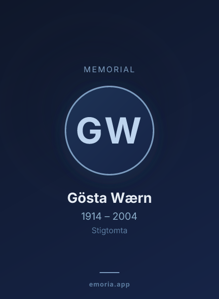 Memorial portrait of Gösta Wærn