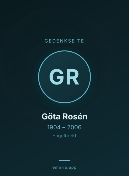 Gedenkportrait von Göta Rosén