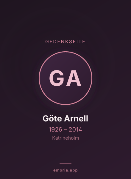 Gedenkportrait von Göte Arnell