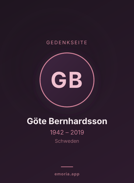 Gedenkportrait von Göte Bernhardsson