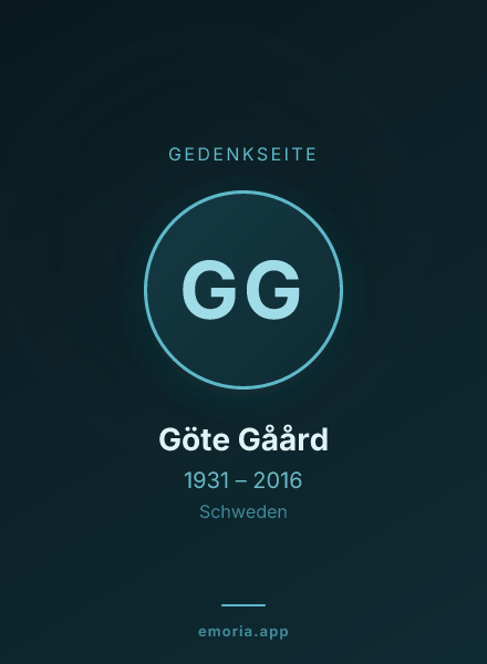 Gedenkportrait von Göte Gåård