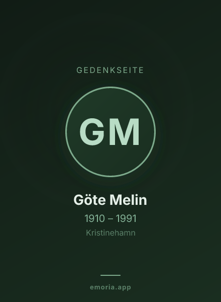 Gedenkportrait von Göte Melin