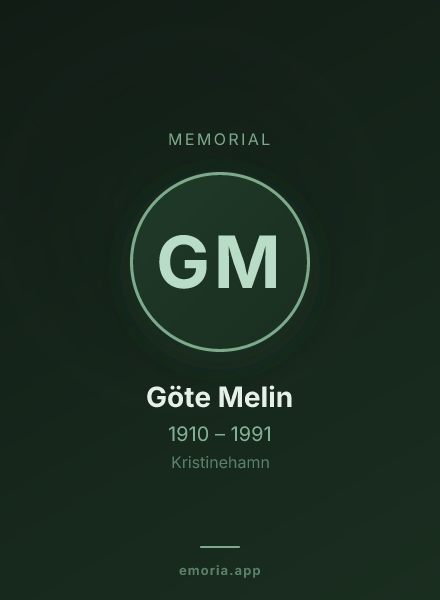 Memorial portrait of Göte Melin