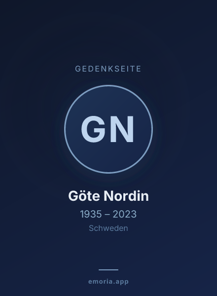 Gedenkportrait von Göte Nordin