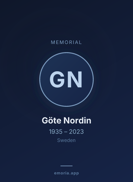 Memorial portrait of Göte Nordin