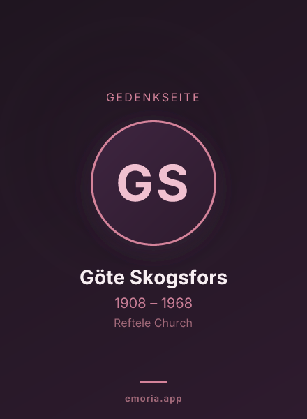 Gedenkportrait von Göte Skogsfors