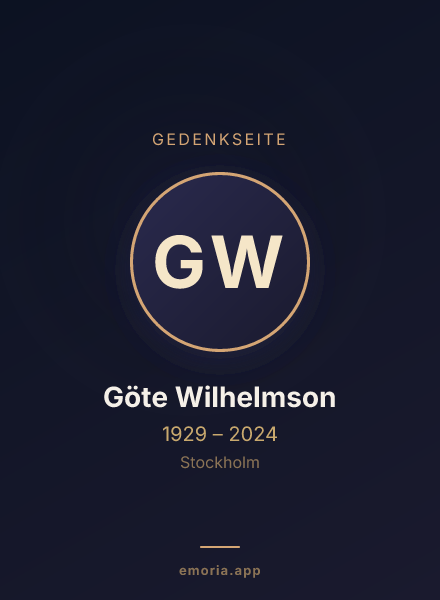Gedenkportrait von Göte Wilhelmson