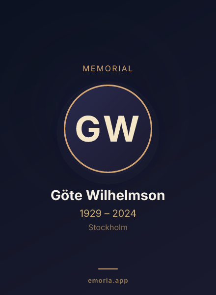Memorial portrait of Göte Wilhelmson