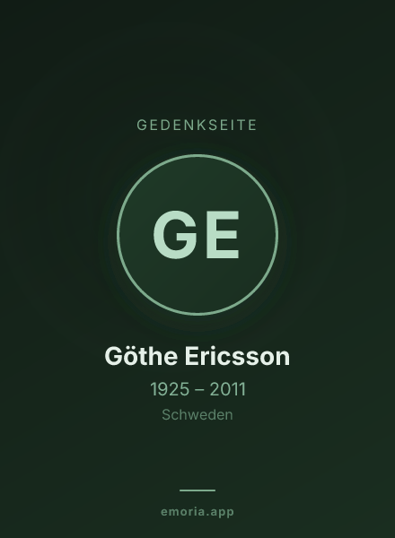 Gedenkportrait von Göthe Ericsson