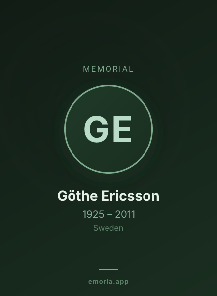 Memorial portrait of Göthe Ericsson