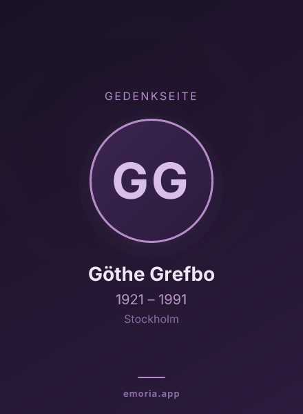 Gedenkportrait von Göthe Grefbo