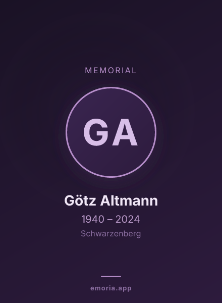 Memorial portrait of Götz Altmann