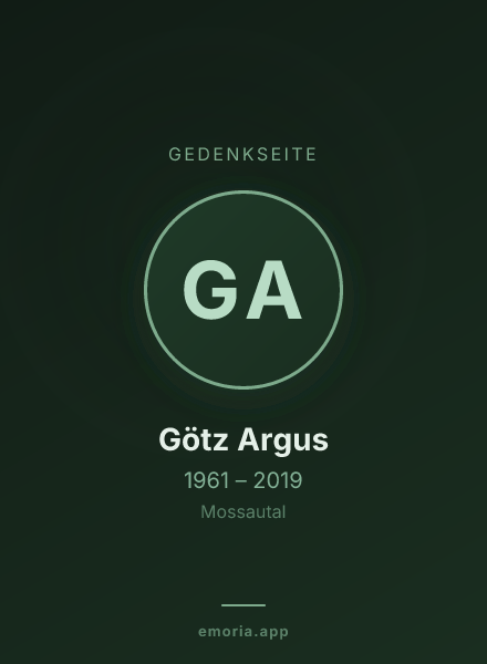 Gedenkportrait von Götz Argus