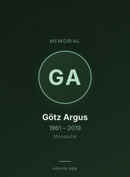 Memorial portrait of Götz Argus