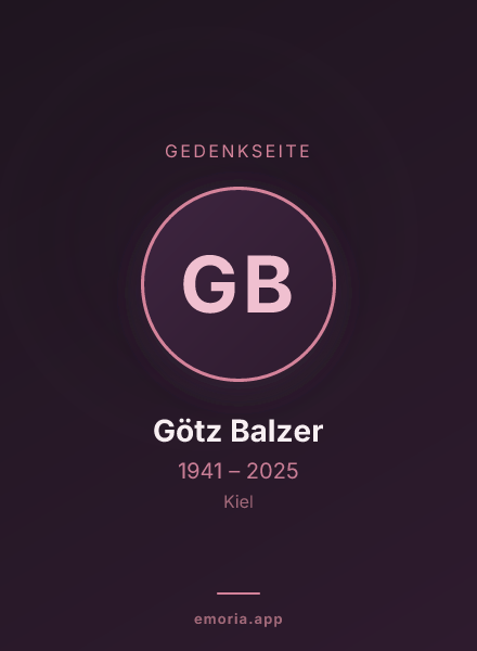 Gedenkportrait von Götz Balzer