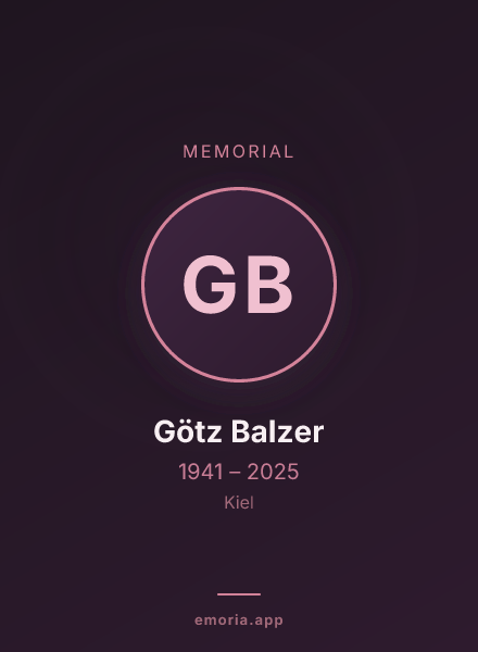 Memorial portrait of Götz Balzer