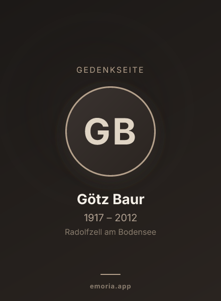 Gedenkportrait von Götz Baur