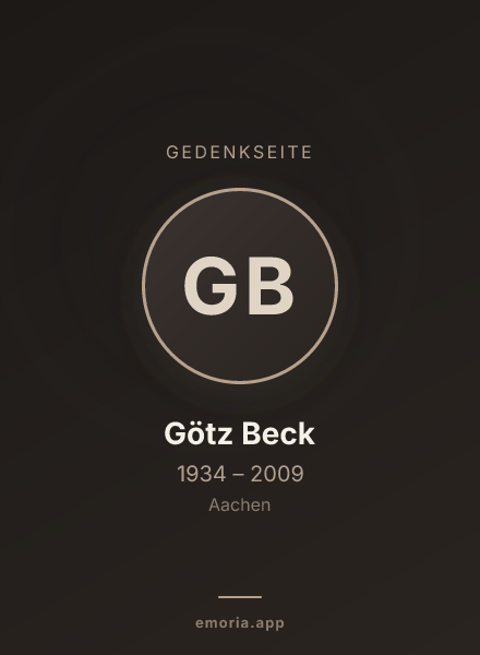 Gedenkportrait von Götz Beck