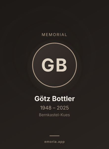 Memorial portrait of Götz Bottler