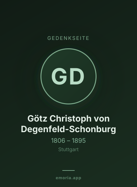 Gedenkportrait von Götz Christoph von Degenfeld-Schonburg