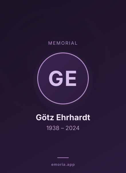Memorial portrait of Götz Ehrhardt
