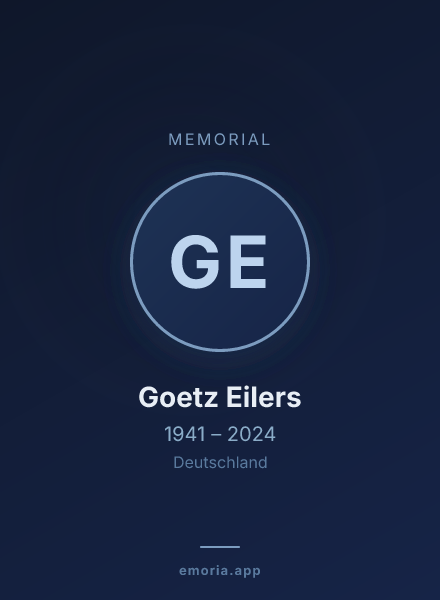 Memorial portrait of Goetz Eilers