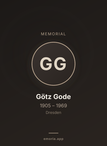Memorial portrait of Götz Gode