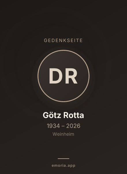 Gedenkportrait von Dr. Götz Rotta
