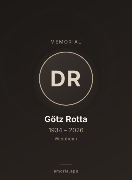 Memorial portrait of Dr. Götz Rotta