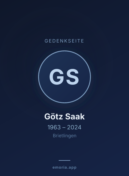 Gedenkportrait von Götz Saak