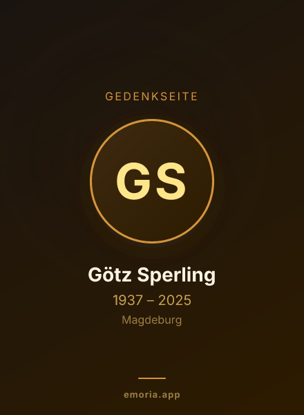 Gedenkportrait von Götz Sperling