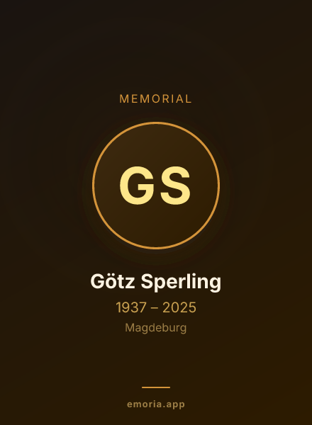 Memorial portrait of Götz Sperling
