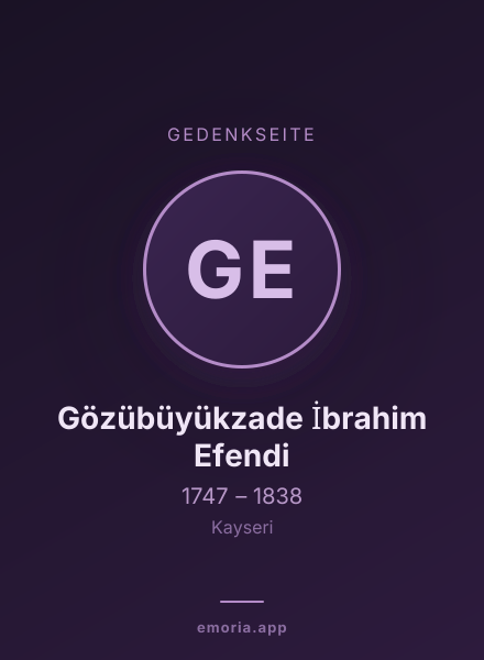 Gedenkportrait von Gözübüyükzade İbrahim Efendi