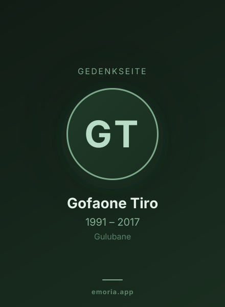 Gedenkportrait von Gofaone Tiro