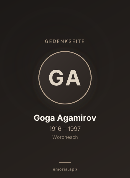 Gedenkportrait von Goga Agamirov