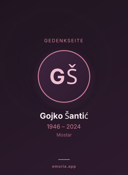 Gedenkportrait von Gojko Šantić