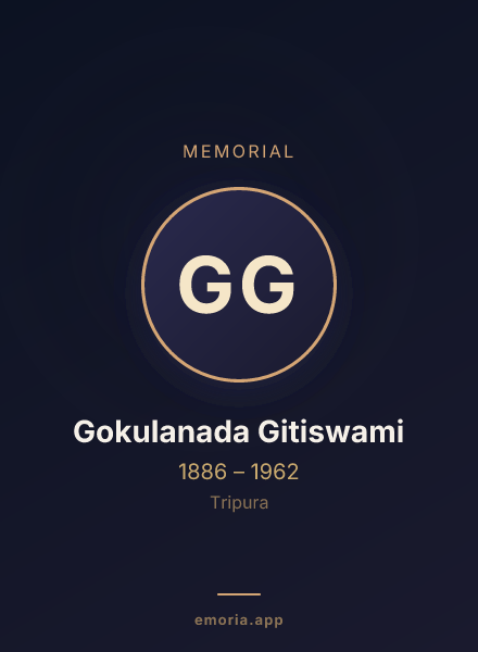 Memorial portrait of Gokulanada Gitiswami