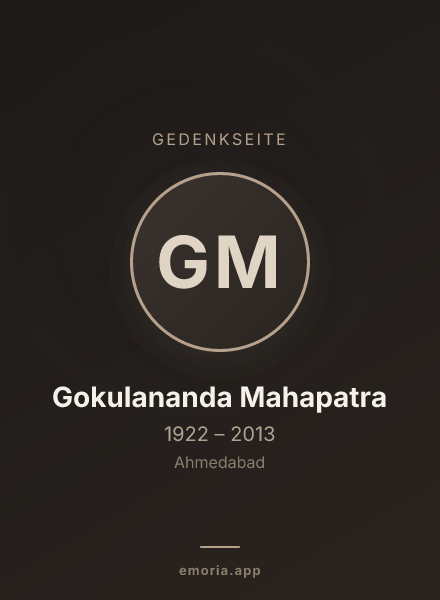 Gedenkportrait von Gokulananda Mahapatra