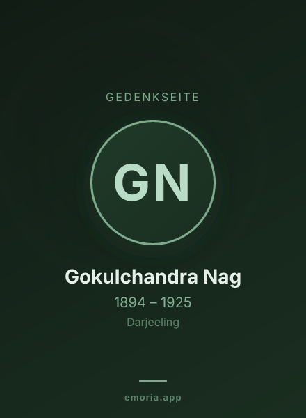 Gedenkportrait von Gokulchandra Nag