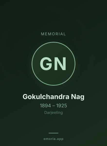 Memorial portrait of Gokulchandra Nag
